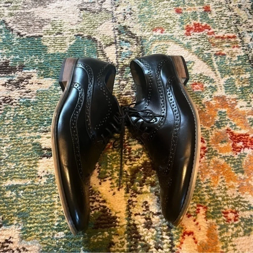 Men’s black leather Gino Vitale Oxford shoes